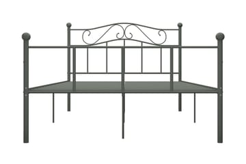 Sengeramme grå metall 160x200 cm - Grå - Møbler - Senger - Sengeramme & sengestamme