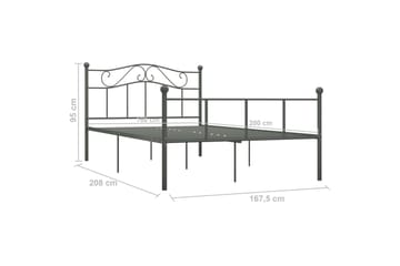Sengeramme grå metall 160x200 cm - Grå - Møbler - Senger - Sengeramme & sengestamme