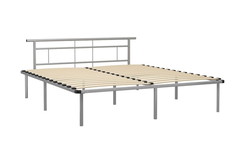 Sengeramme grå metall 200x200 cm - Grå - Møbler - Senger - Sengeramme & sengestamme