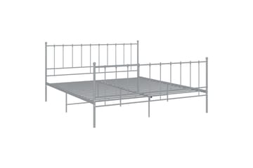 Sengeramme grå metall 200x200 cm - Grå - Møbler - Senger - Sengeramme & sengestamme