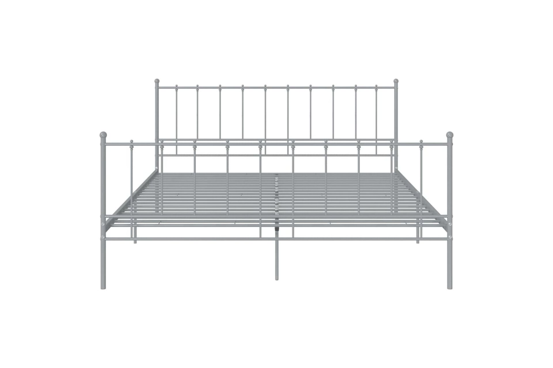 Sengeramme grå metall 200x200 cm - Grå - Møbler - Senger - Sengeramme & sengestamme
