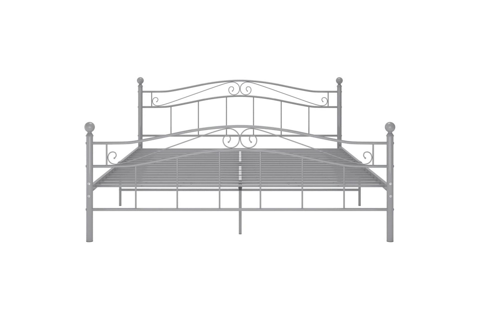 Sengeramme grå metall 200x200 cm - Grå - Møbler - Senger - Sengeramme & sengestamme