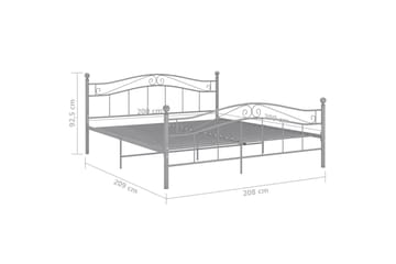Sengeramme grå metall 200x200 cm - Grå - Møbler - Senger - Sengeramme & sengestamme