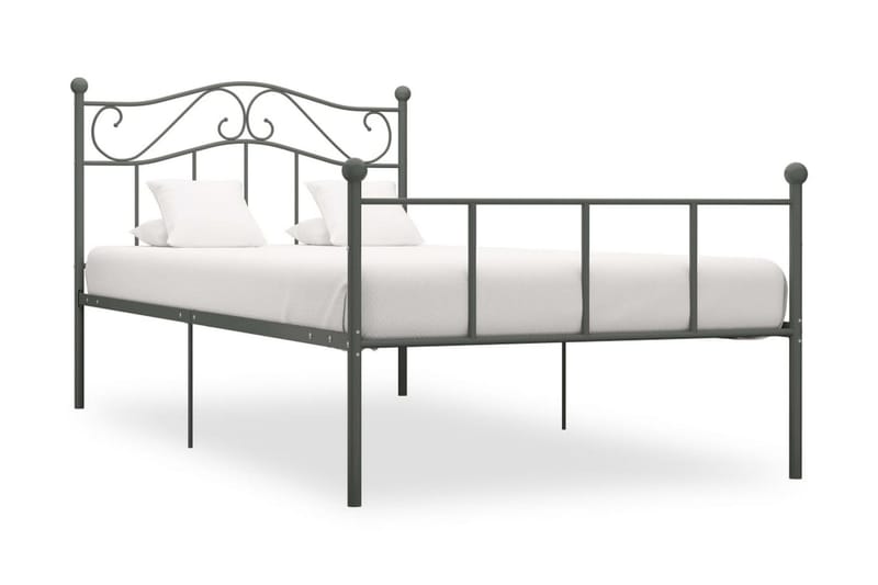 Sengeramme grå metall 90x200 cm - Grå - Møbler - Senger - Sengeramme & sengestamme