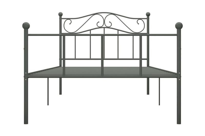 Sengeramme grå metall 90x200 cm - Grå - Møbler - Senger - Sengeramme & sengestamme