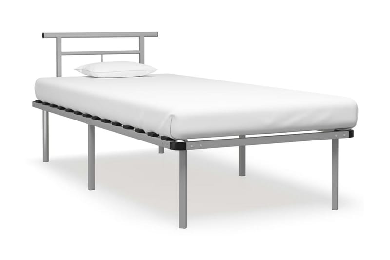 Sengeramme grå metall 90x200 cm - Grå - Møbler - Senger - Sengeramme & sengestamme