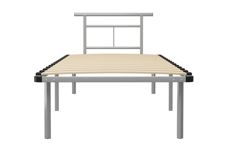 Sengeramme grå metall 90x200 cm - Grå - Møbler - Senger - Sengeramme & sengestamme