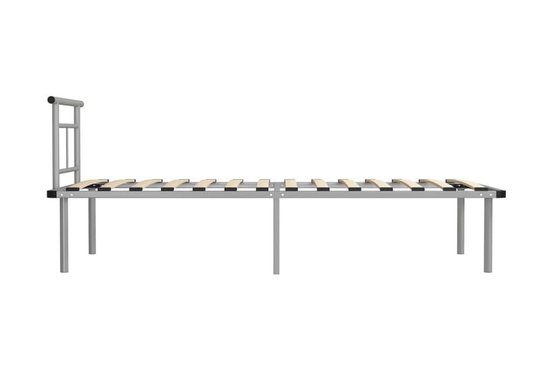 Sengeramme grå metall 90x200 cm - Grå - Møbler - Senger - Sengeramme & sengestamme