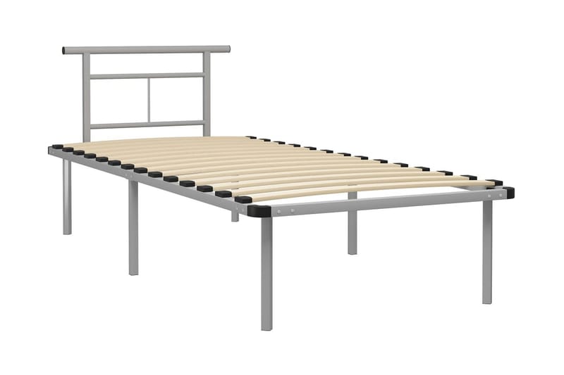 Sengeramme grå metall 90x200 cm - Grå - Møbler - Senger - Sengeramme & sengestamme
