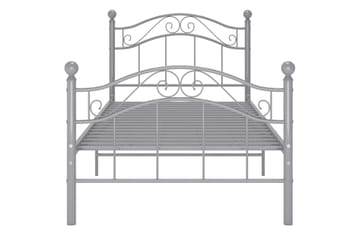 Sengeramme grå metall 90x200 cm - Grå - Møbler - Senger - Sengeramme & sengestamme