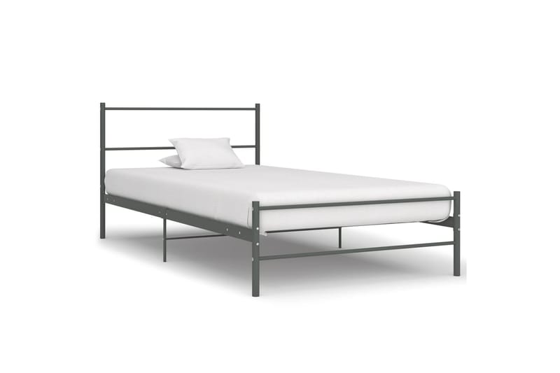 Sengeramme grå metall 90x200 cm - Møbler - Senger - Sengeramme & sengestamme