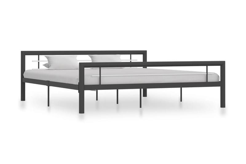 Sengeramme grå og hvit metall 180x200 cm - Grå - Sengeramme & sengestamme