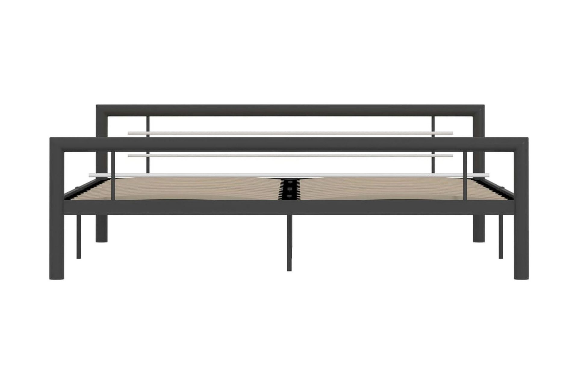 Sengeramme grå og hvit metall 180x200 cm - Grå - Møbler - Senger - Sengeramme & sengestamme