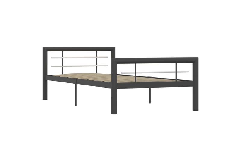 Sengeramme grå og hvit metall 90x200 cm - Grå - Møbler - Senger - Sengeramme & sengestamme