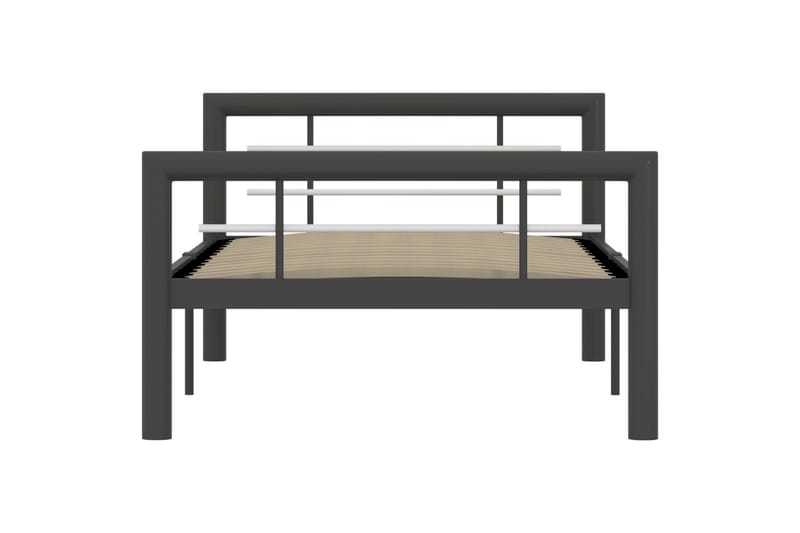 Sengeramme grå og hvit metall 90x200 cm - Grå - Møbler - Senger - Sengeramme & sengestamme