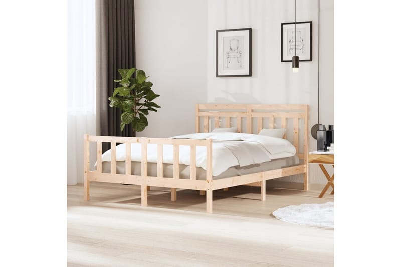 Sengeramme heltre 150x200 cm 5FT King Size - Brun - Møbler - Senger - Sengeramme & sengestamme