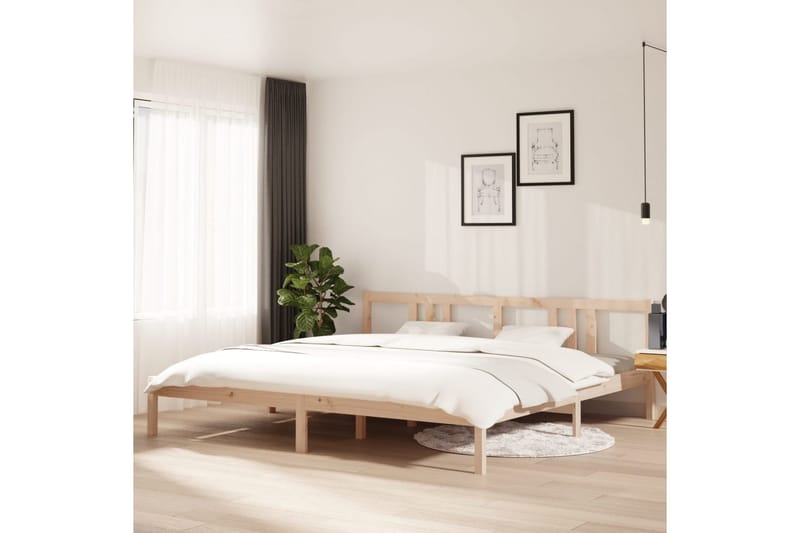 Sengeramme heltre 200x200 cm - Brun - Møbler - Senger - Sengeramme & sengestamme
