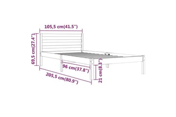 Sengeramme heltre furu 100x200 cm - Brun - Møbler - Senger - Sengeramme & sengestamme