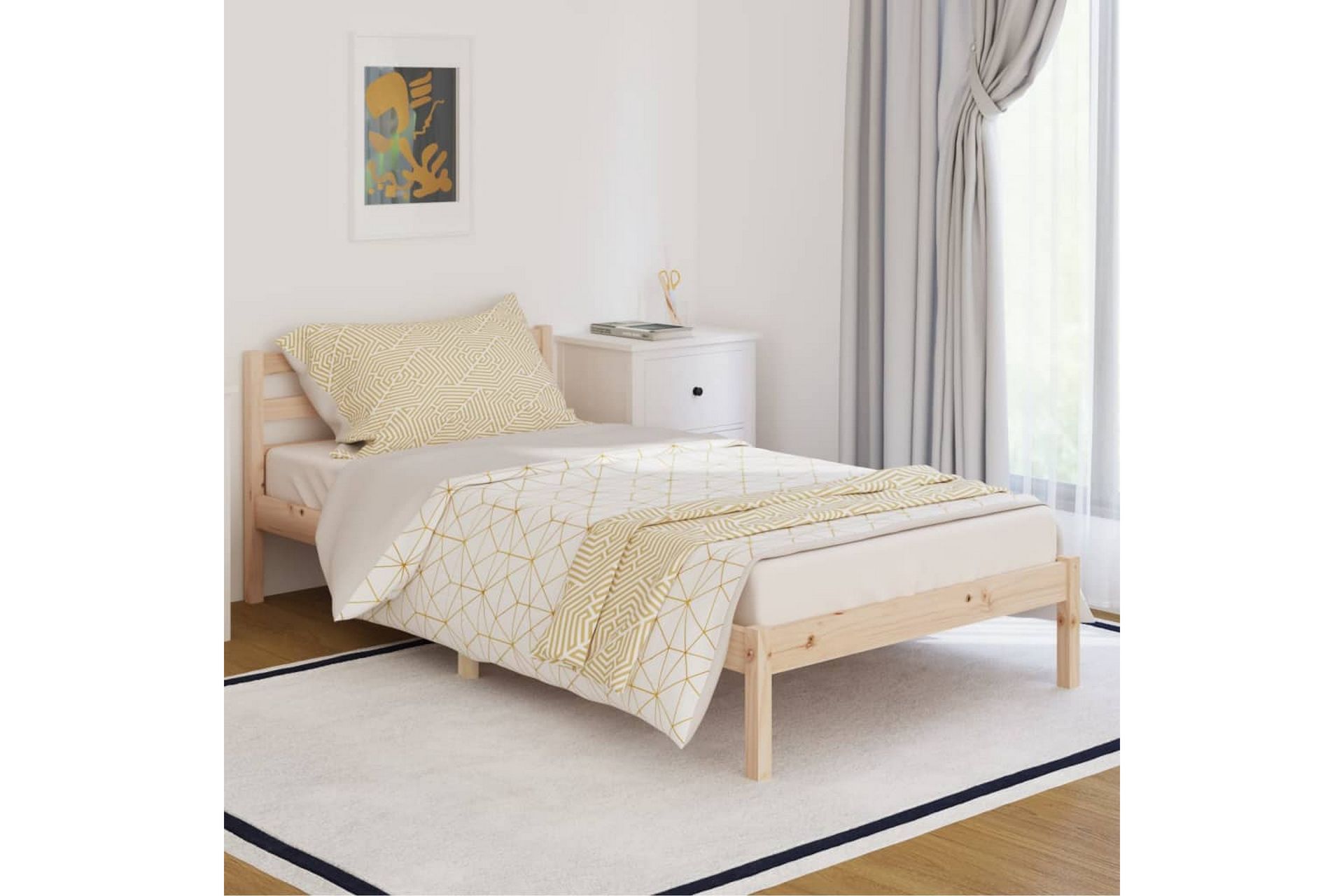 Sengeramme heltre furu 100x200 cm - Brun - Møbler - Senger - Sengeramme & sengestamme