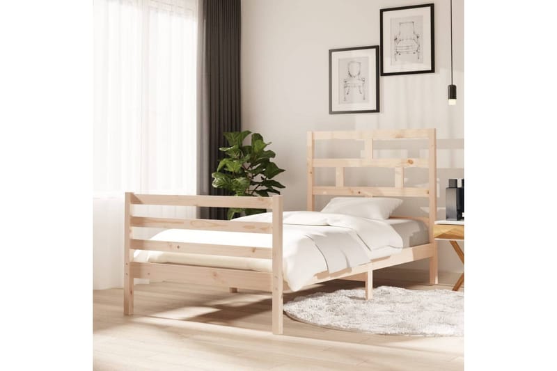 Sengeramme heltre furu 100x200 cm - Brun - Møbler - Senger - Sengeramme & sengestamme