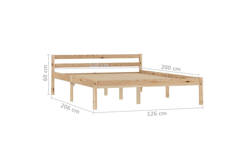 Sengeramme heltre furu 120x200 cm - Brun - Møbler - Senger - Sengeramme & sengestamme
