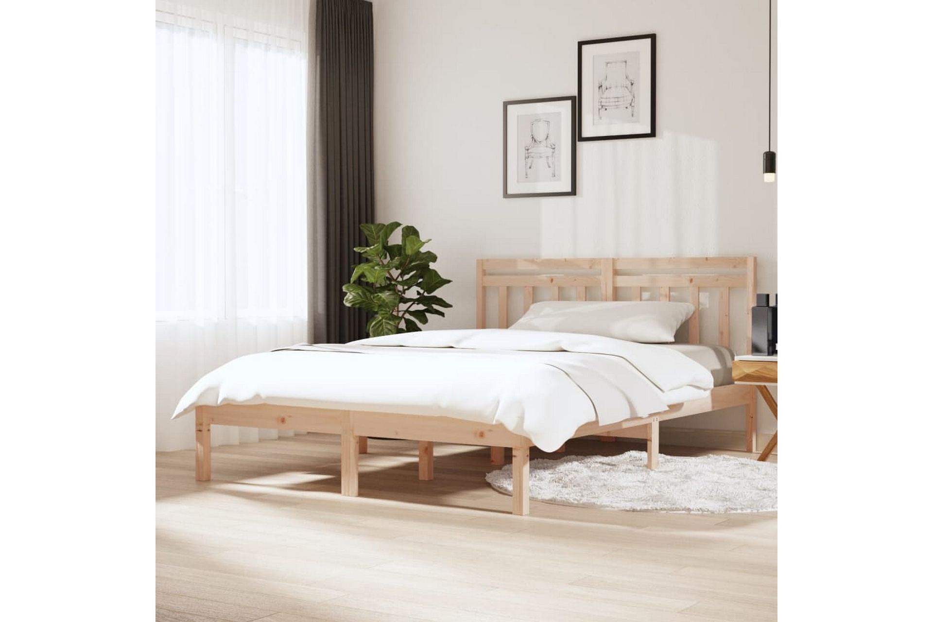 Sengeramme heltre furu 120x200 cm - Brun - Møbler - Senger - Sengeramme & sengestamme