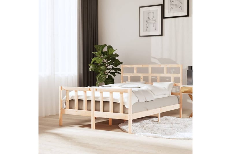 Sengeramme heltre furu 120x200 cm - Brun - Møbler - Senger - Sengeramme & sengestamme