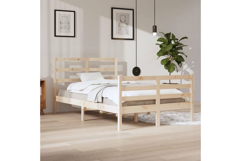 Sengeramme heltre furu 120x200 cm - Brun - Møbler - Senger - Sengeramme & sengestamme