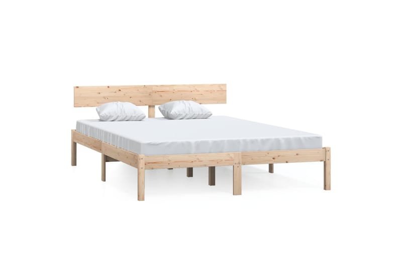 Sengeramme heltre furu 135x190 cm UK Double - Brun - Møbler - Senger - Sengeramme & sengestamme