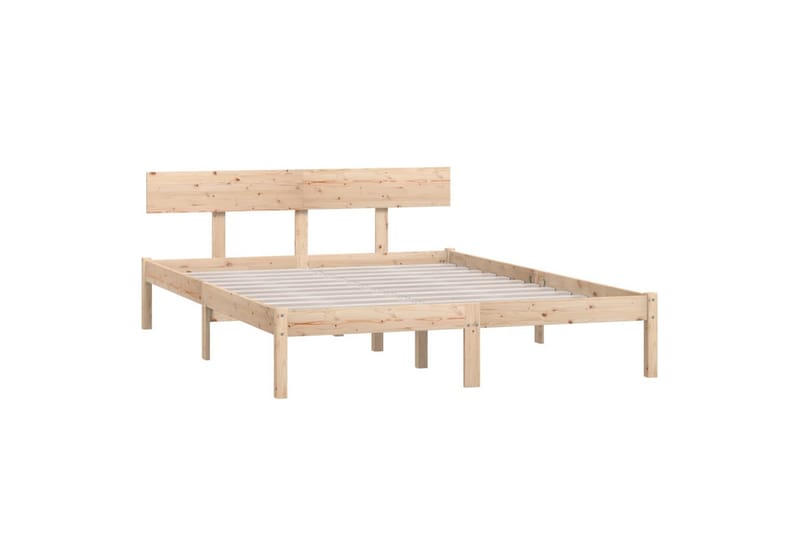 Sengeramme heltre furu 135x190 cm UK Double - Brun - Møbler - Senger - Sengeramme & sengestamme