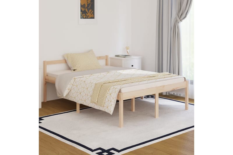 Sengeramme heltre furu 140x190 cm - Brun - Møbler - Senger - Sengeramme & sengestamme