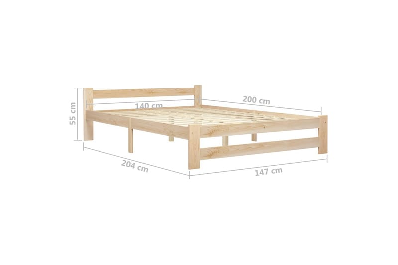 Sengeramme heltre furu 140x200 cm - Brun - Møbler - Senger - Sengeramme & sengestamme