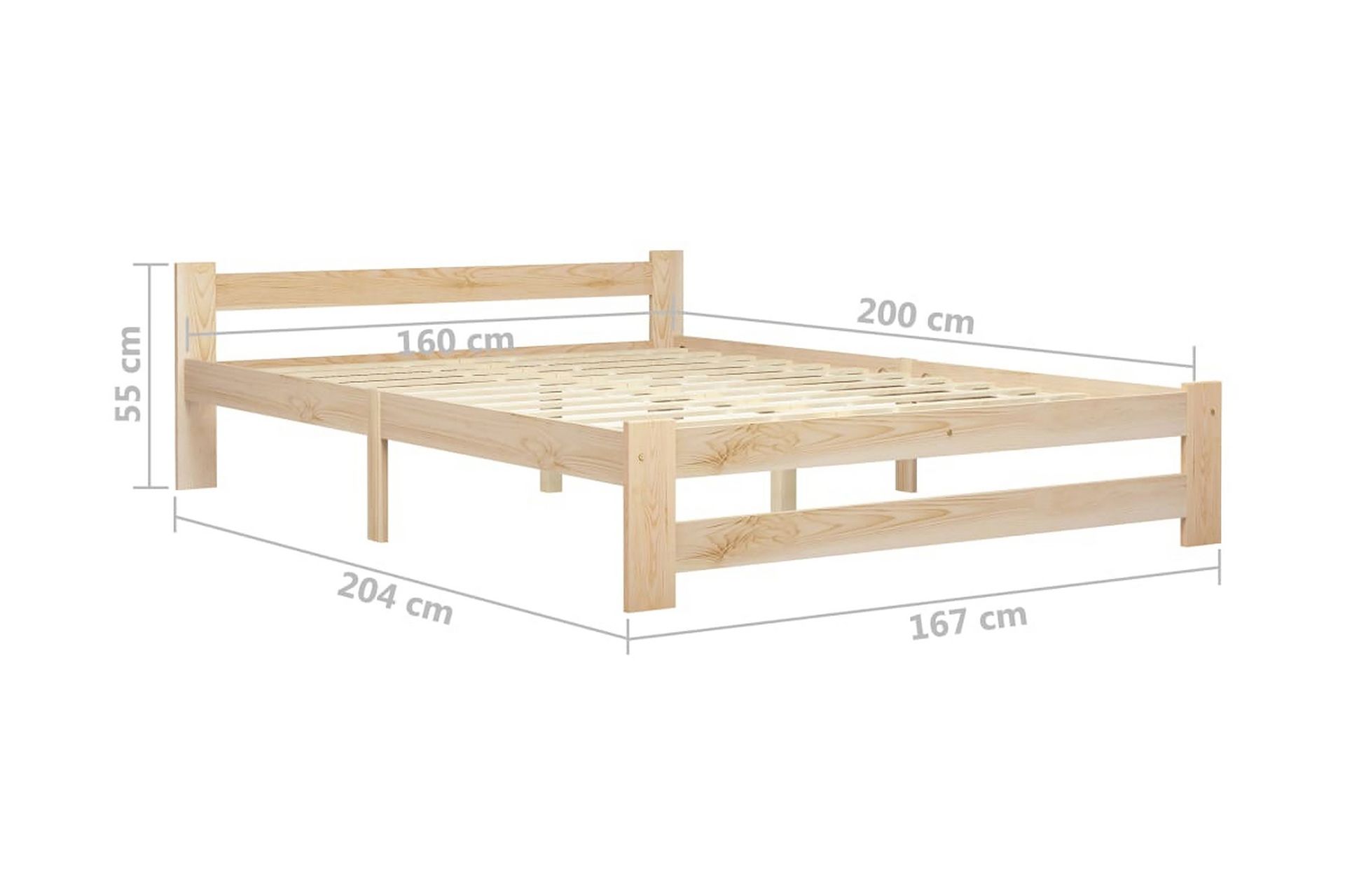 Sengeramme heltre furu 160x200 cm - Brun - Møbler - Senger - Sengeramme & sengestamme