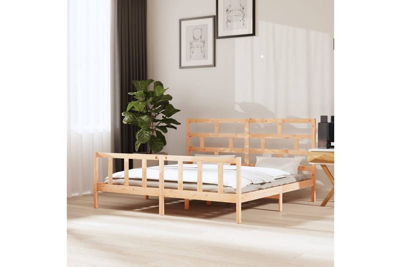 Sengeramme heltre furu 180x200 cm 6FT Super King - Brun - Møbler - Senger - Sengeramme & sengestamme