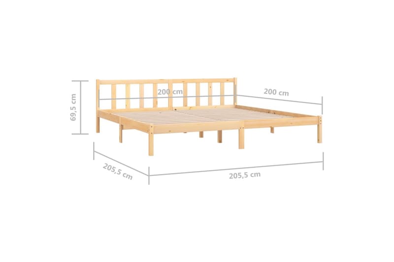 Sengeramme heltre furu 200x200 cm - Brun - Møbler - Senger - Sengeramme & sengestamme