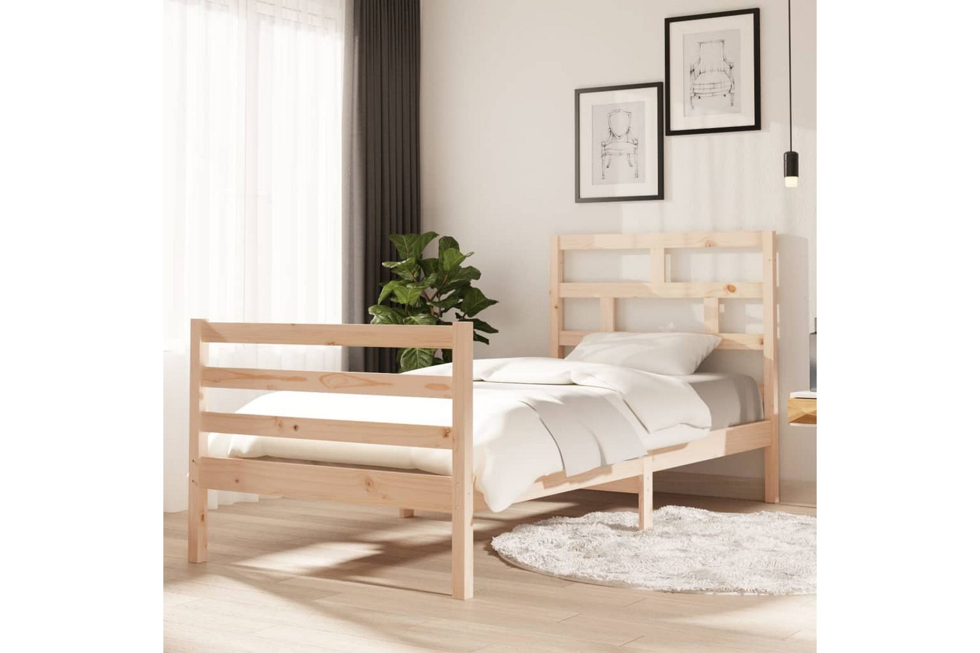 Sengeramme heltre furu 90x200 cm - Brun - Møbler - Senger - Sengeramme & sengestamme