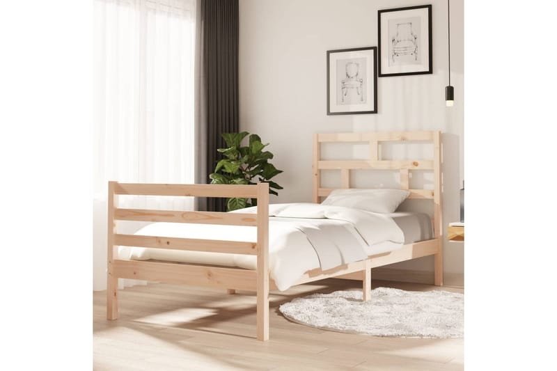 Sengeramme heltre furu 90x200 cm - Brun - Møbler - Senger - Sengeramme & sengestamme
