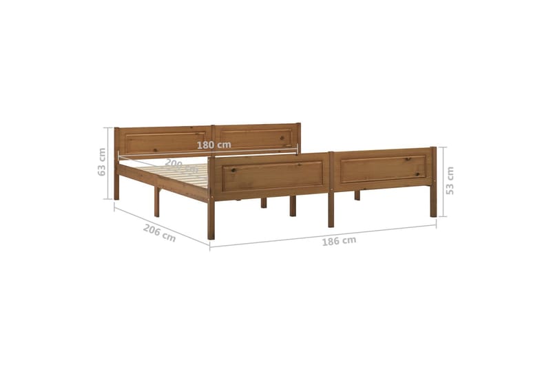 Sengeramme heltre furu honningbrun 180x200 cm - Møbler - Senger - Sengeramme & sengestamme