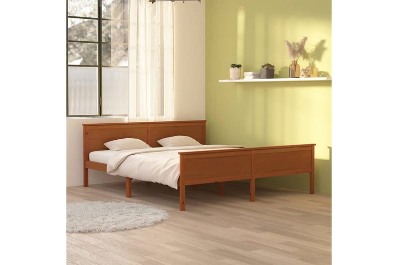 Sengeramme honningbrun furu 180x200 cm - Brun - Møbler - Senger - Sengeramme & sengestamme