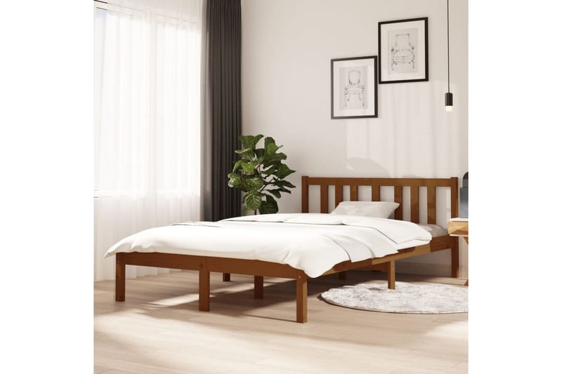 Sengeramme honningbrun heltre 120x200 cm - Brun - Møbler - Senger - Sengeramme & sengestamme