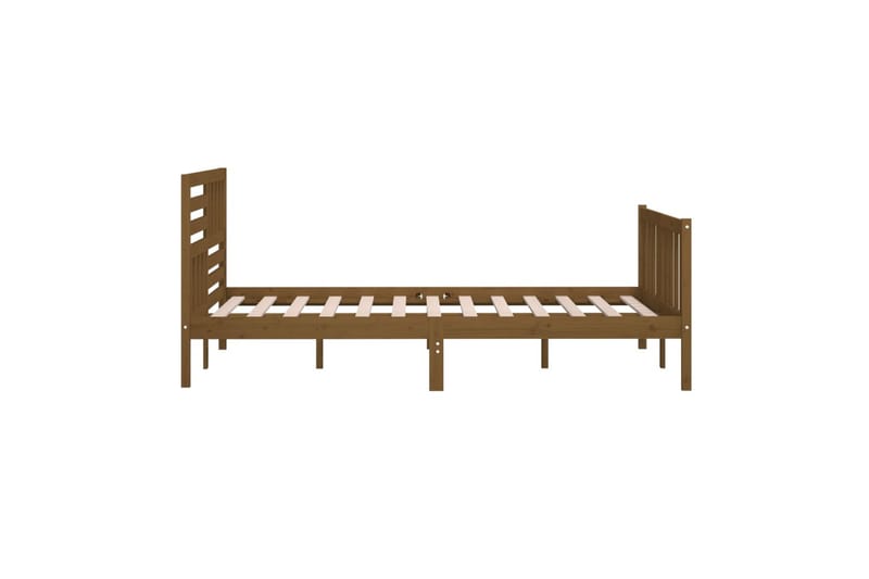 Sengeramme honningbrun heltre 200x200 cm - Brun - Møbler - Senger - Sengeramme & sengestamme