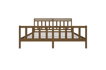 Sengeramme honningbrun heltre 200x200 cm - Brun - Møbler - Senger - Sengeramme & sengestamme