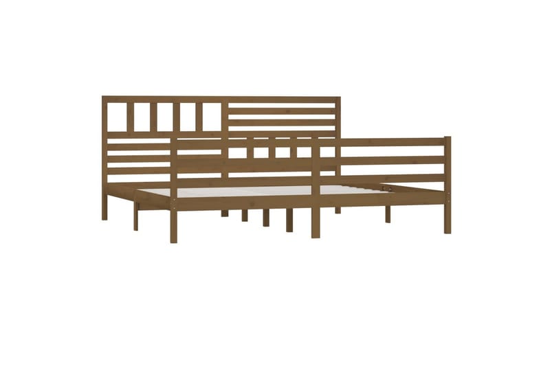 Sengeramme honningbrun heltre 200x200 cm - Brun - Møbler - Senger - Sengeramme & sengestamme