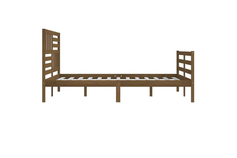 Sengeramme honningbrun heltre 200x200 cm - Brun - Møbler - Senger - Sengeramme & sengestamme