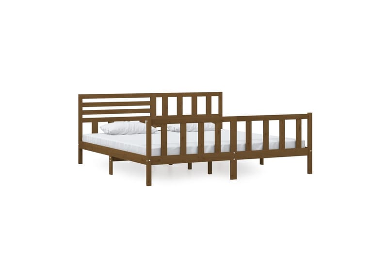 Sengeramme honningbrun heltre 200x200 cm - Brun - Møbler - Senger - Sengeramme & sengestamme