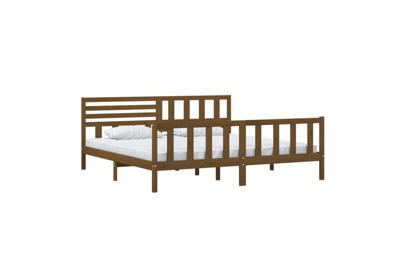 Sengeramme honningbrun heltre 200x200 cm - Brun - Møbler - Senger - Sengeramme & sengestamme