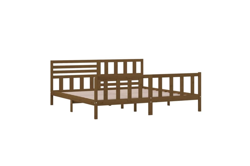 Sengeramme honningbrun heltre 200x200 cm - Brun - Møbler - Senger - Sengeramme & sengestamme
