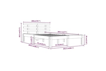 Sengeramme honningbrun heltre 200x200 cm - Brun - Møbler - Senger - Sengeramme & sengestamme