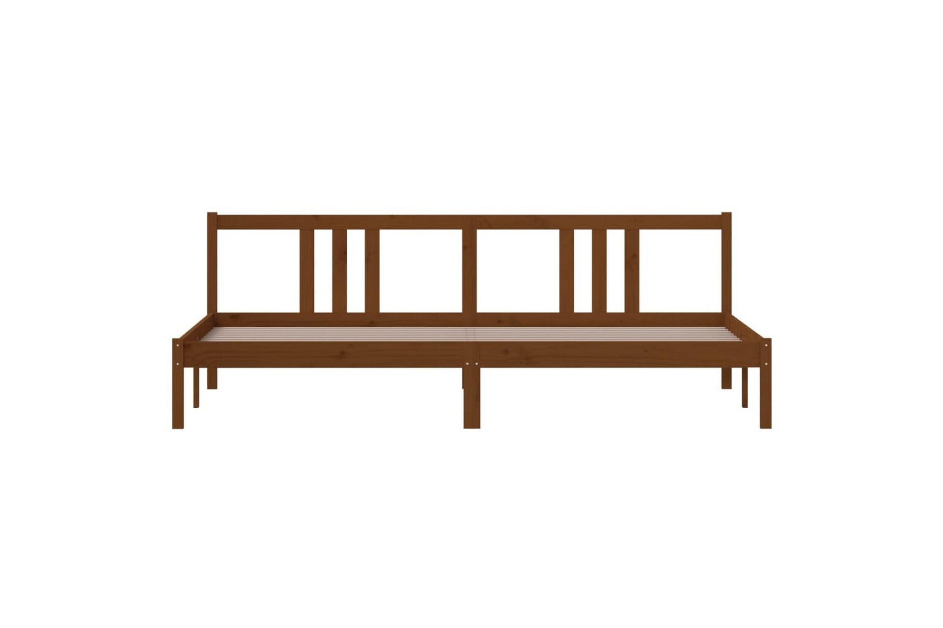 Sengeramme honningbrun heltre 200x200 cm - Brun - Møbler - Senger - Sengeramme & sengestamme