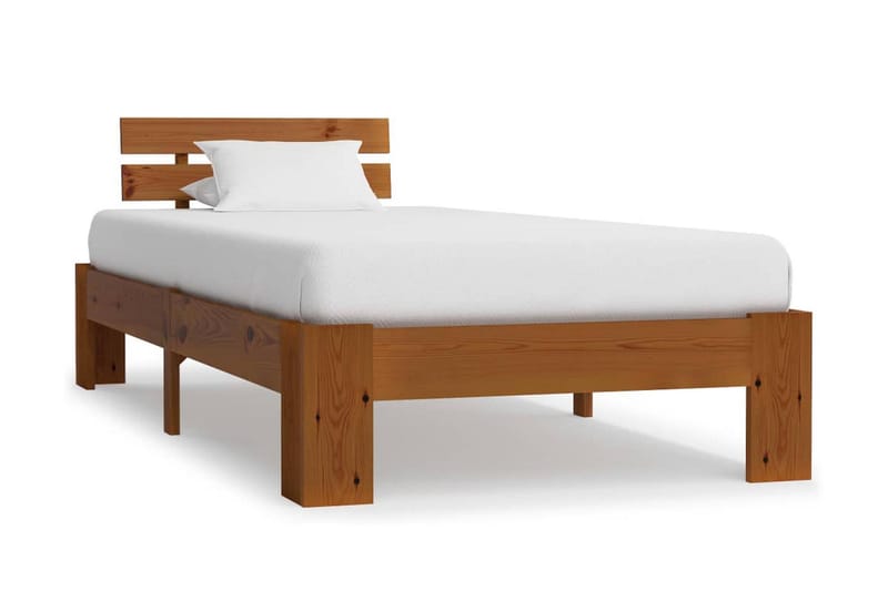 Sengeramme honningbrun heltre furu 100x200 cm - Brun - Møbler - Senger - Sengeramme & sengestamme